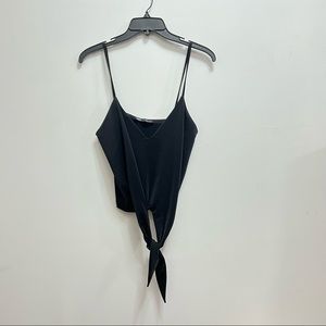 Zara Black Tie Crop Top - M